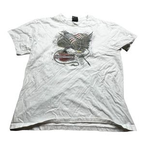 Harley Davidson Adult‎ T-Shirt Size Large Las Vegas Nevada Flag Eagle White